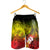 Guam Custom Personalised Men's Shorts - Humpback Whale with Tropical Flowers (Yellow) - Polynesian Pride