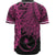 Chuuk Polynesian Baseball Shirt - Tribal Wave Tattoo Pink - Polynesian Pride