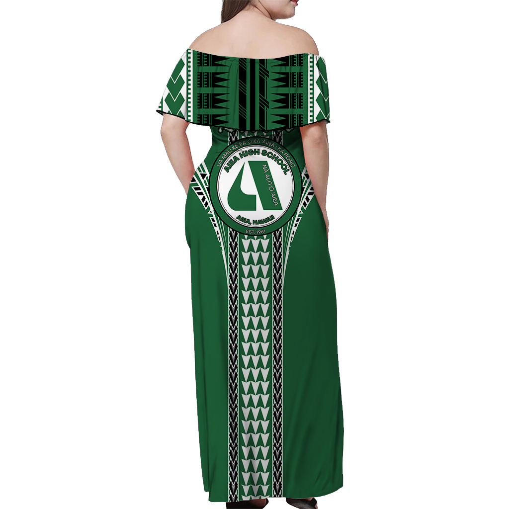 Hawaii Aiea High School Off Shoulder Long Dress - LT12 - Polynesian Pride