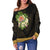 French Polynesia Women's Off Shoulder Sweater - Polynesian Gold Patterns Collection - Polynesian Pride