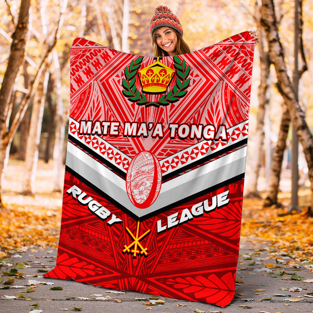 Tonga Rugby Mate Ma'a Tonga Tapa Pattern Blanket - LT2 - Polynesian Pride