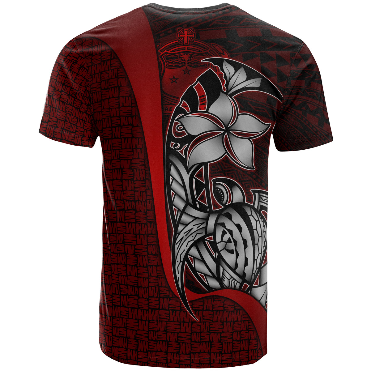 Samoa Polynesian T Shirt Red Turtle with Hook - Polynesian Pride