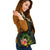 Cook Islands Polynesian Shoulder Handbag - Floral With Seal Flag Color - Polynesian Pride