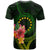 Cook Islands Polynesian Custom T Shirt Floral With Seal Flag Color - Polynesian Pride