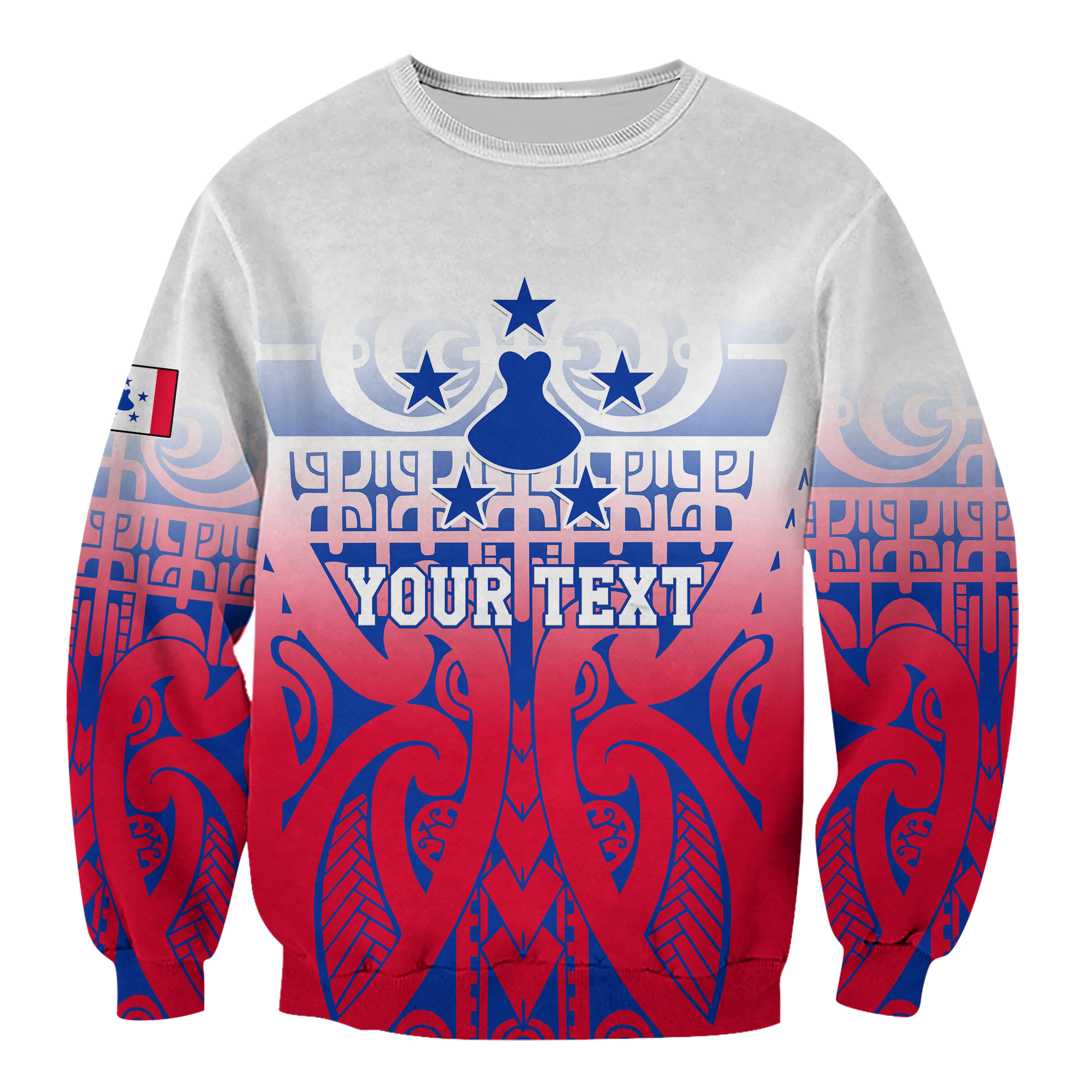 (Custom Personalised) Austral Islands Tribal Tattoo Sweatshirt - LT12 Unisex Red - Polynesian Pride