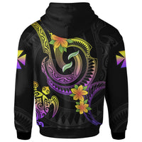 Wallis and Futuna Custom Hoodie Plumeria Flowers with Spiral Patterns - Polynesian Pride