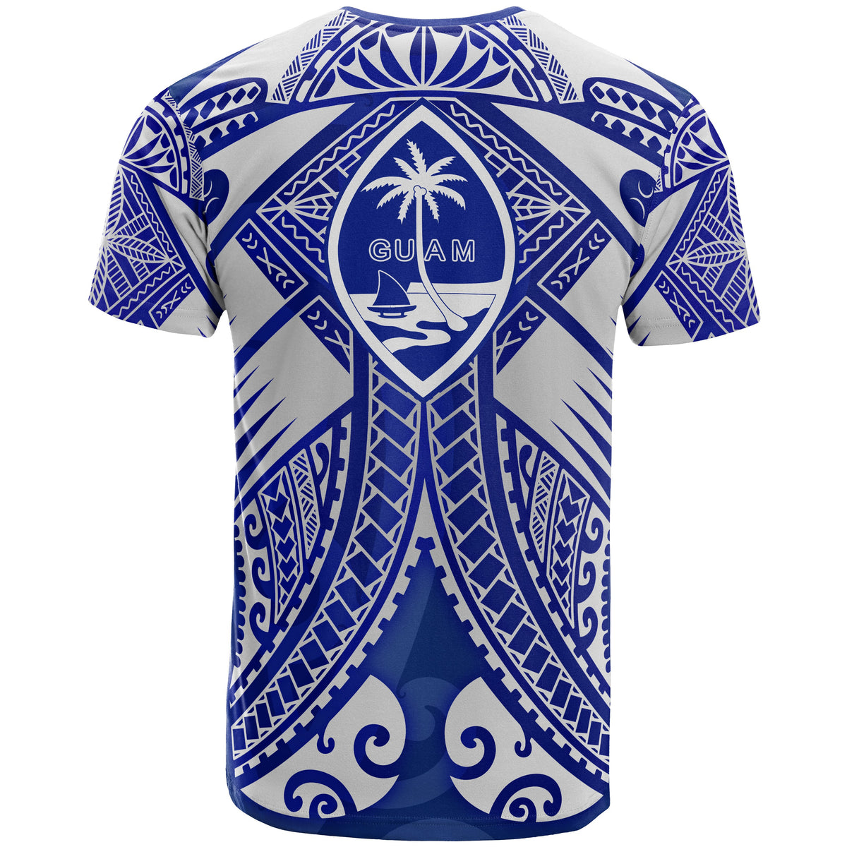 Guam Polynesian T Shirt Guam White Seal with Polynesian Tattoo Ver 02 - Polynesian Pride