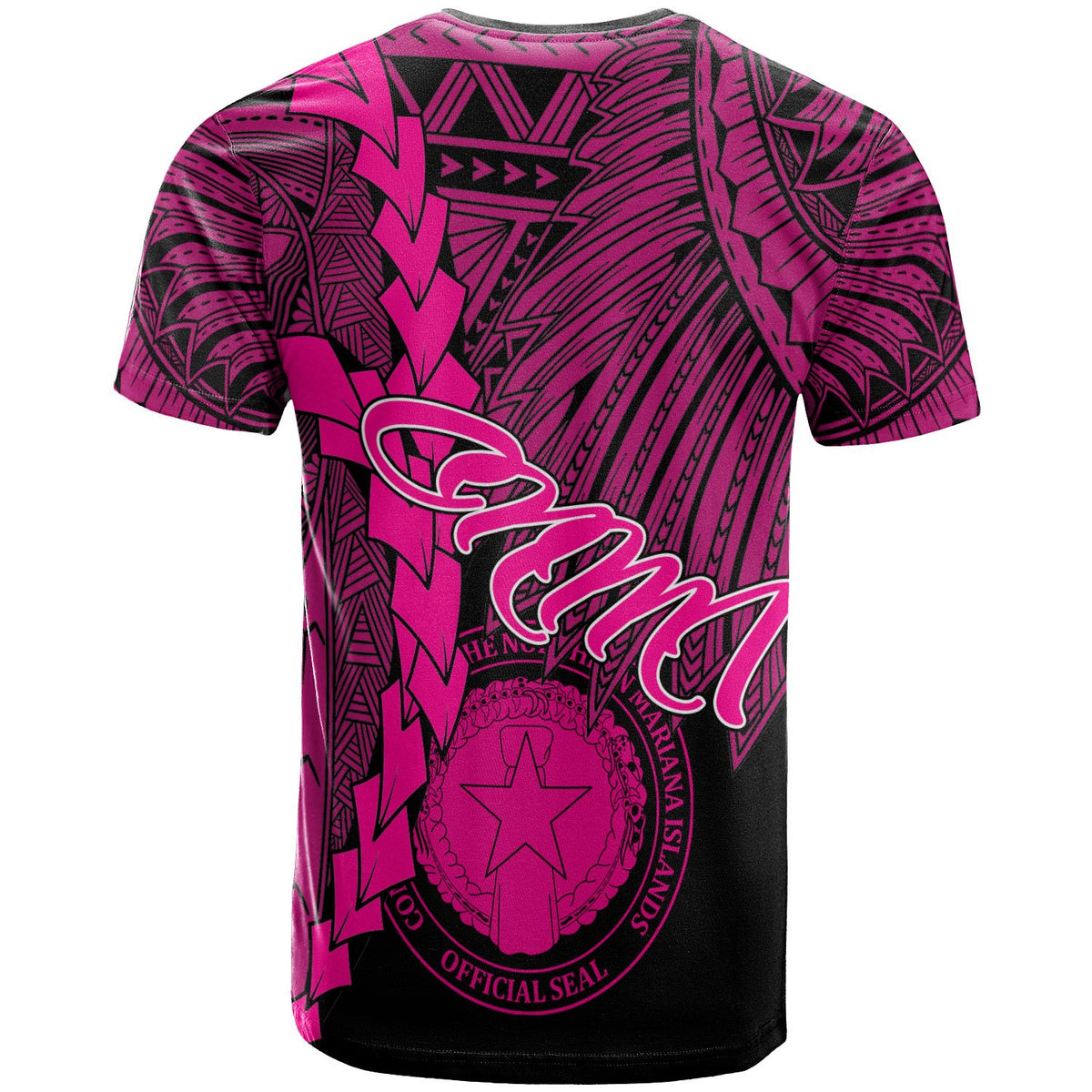 Northern Mariana Islands Polynesian Custom T Shirt Tribal Wave Tattoo Pink - Polynesian Pride