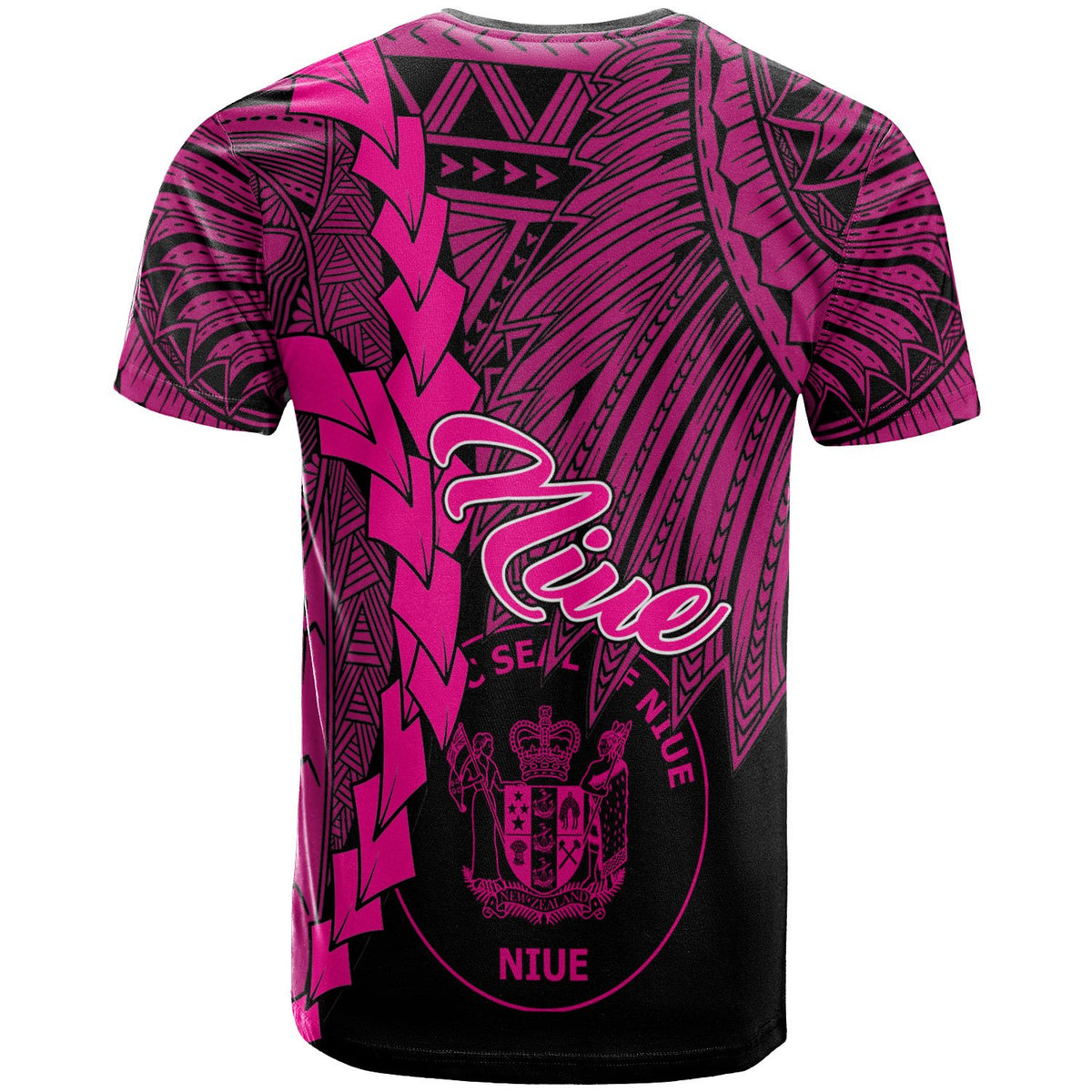 Niue Polynesian Custom T Shirt Tribal Wave Tattoo Pink - Polynesian Pride