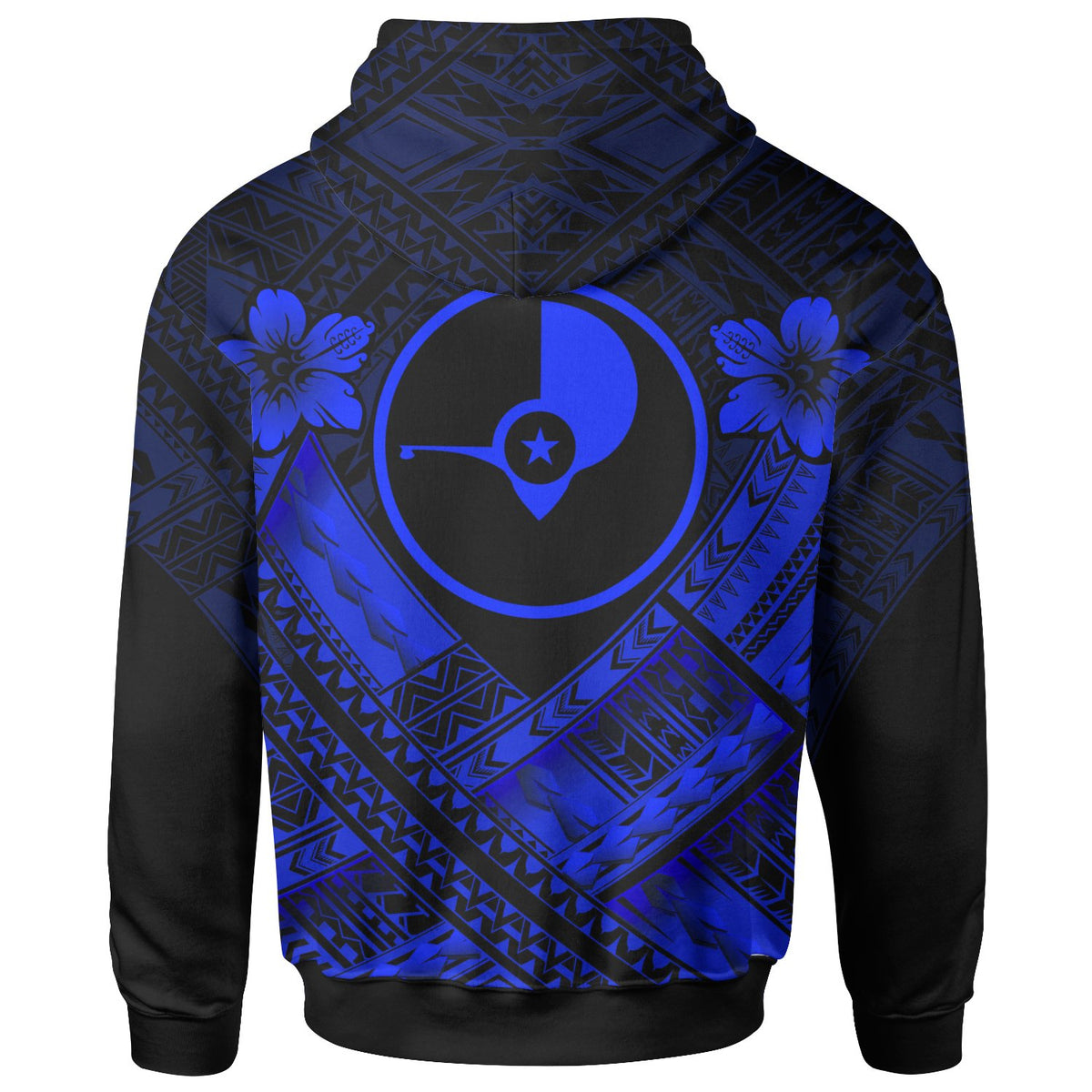 Yap Custom Polynesian Hoodie Yap Blue Seal Camisole Hibiscus Style - Polynesian Pride