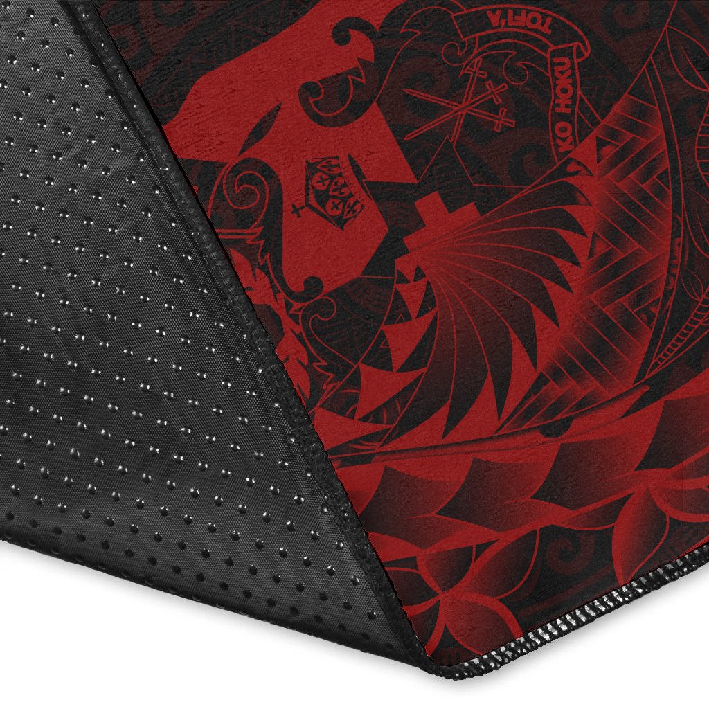 Tonga Area Rug - Polynesian Pattern Style Red Color - Polynesian Pride