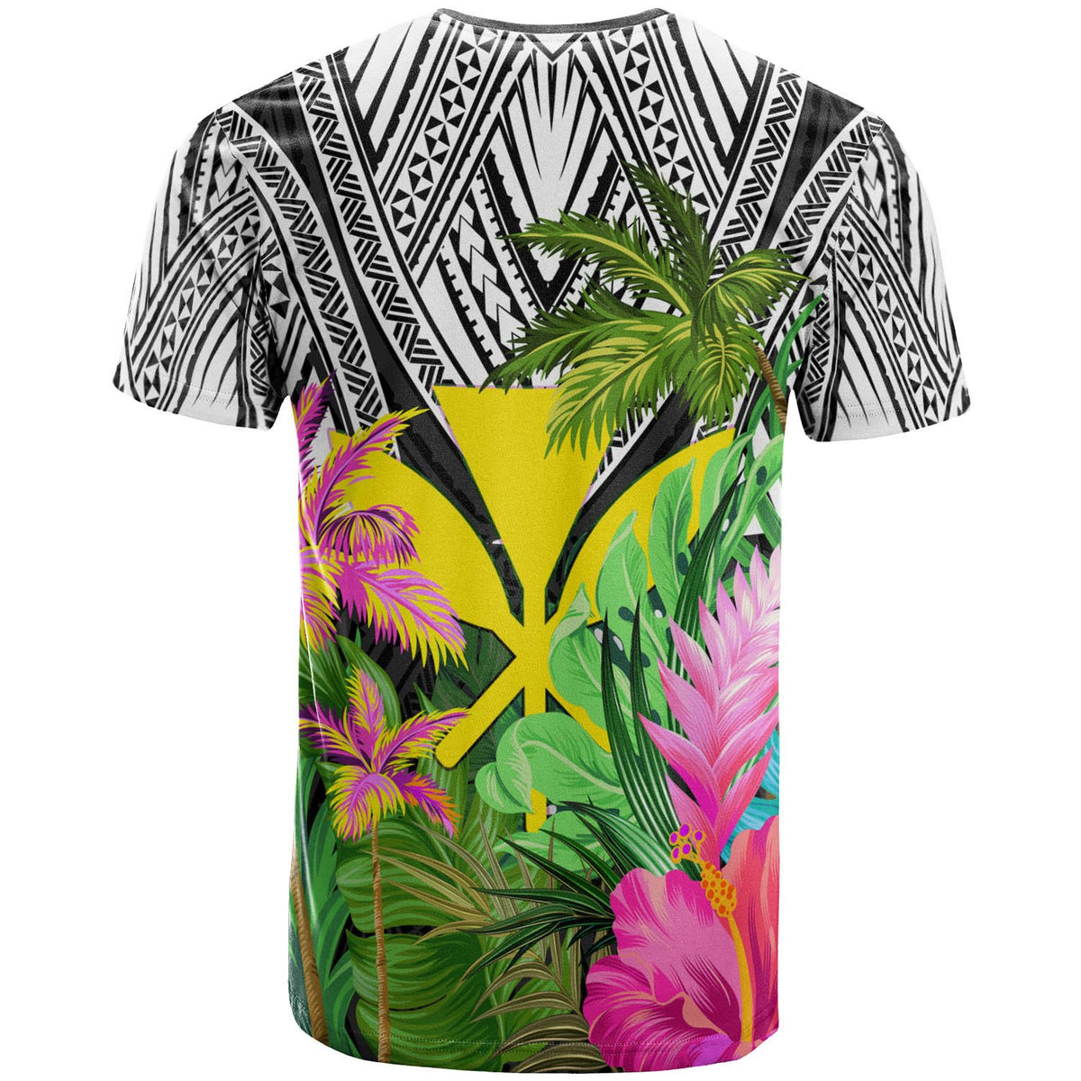Hawaii T Shirt White Hibiscus Coconut - Polynesian Pride