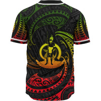 Vanuatu Polynesian Custom Personalised Baseball Shirt - Reggae Tribal Wave - Polynesian Pride