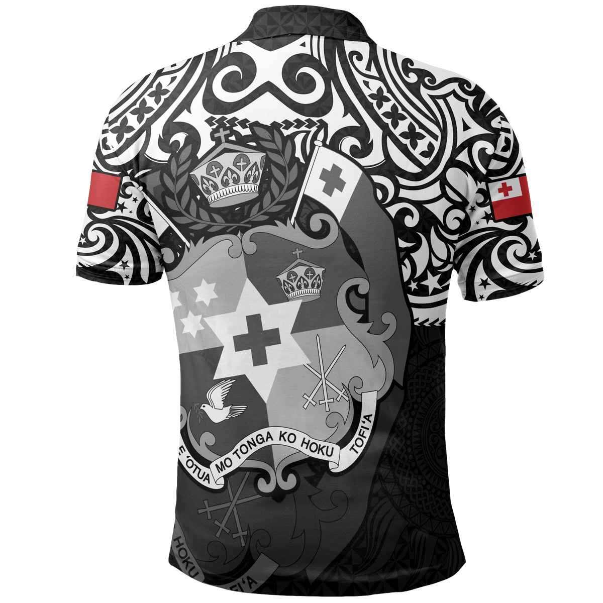 Tonga Polo Shirt Tongan FLag Coat Of Arms Pride (White) - Polynesian Pride