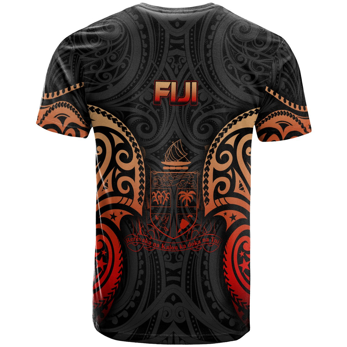 Fiji Polynesian Custom T Shirt Spirit Red Version - Polynesian Pride