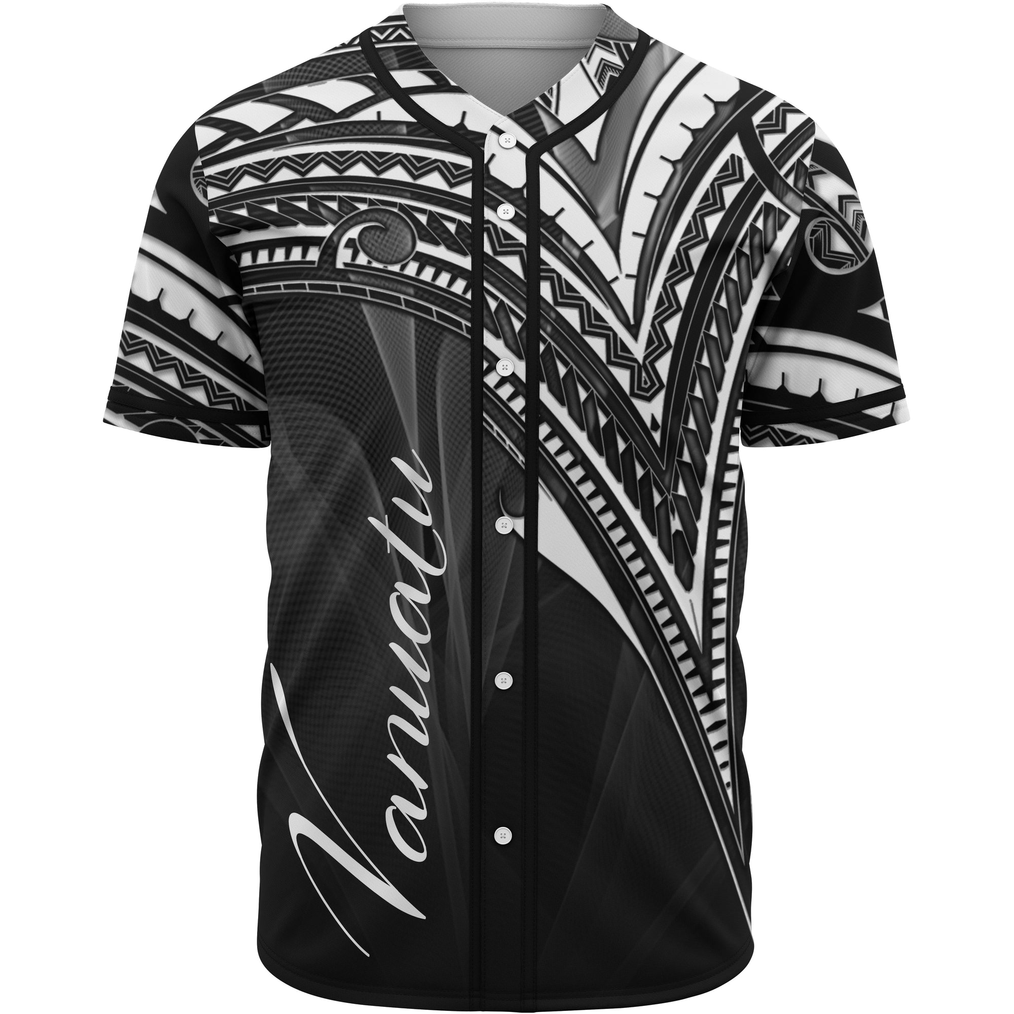 Vanuatu Baseball Shirt - White Color Cross Style Unisex Red - Polynesian Pride