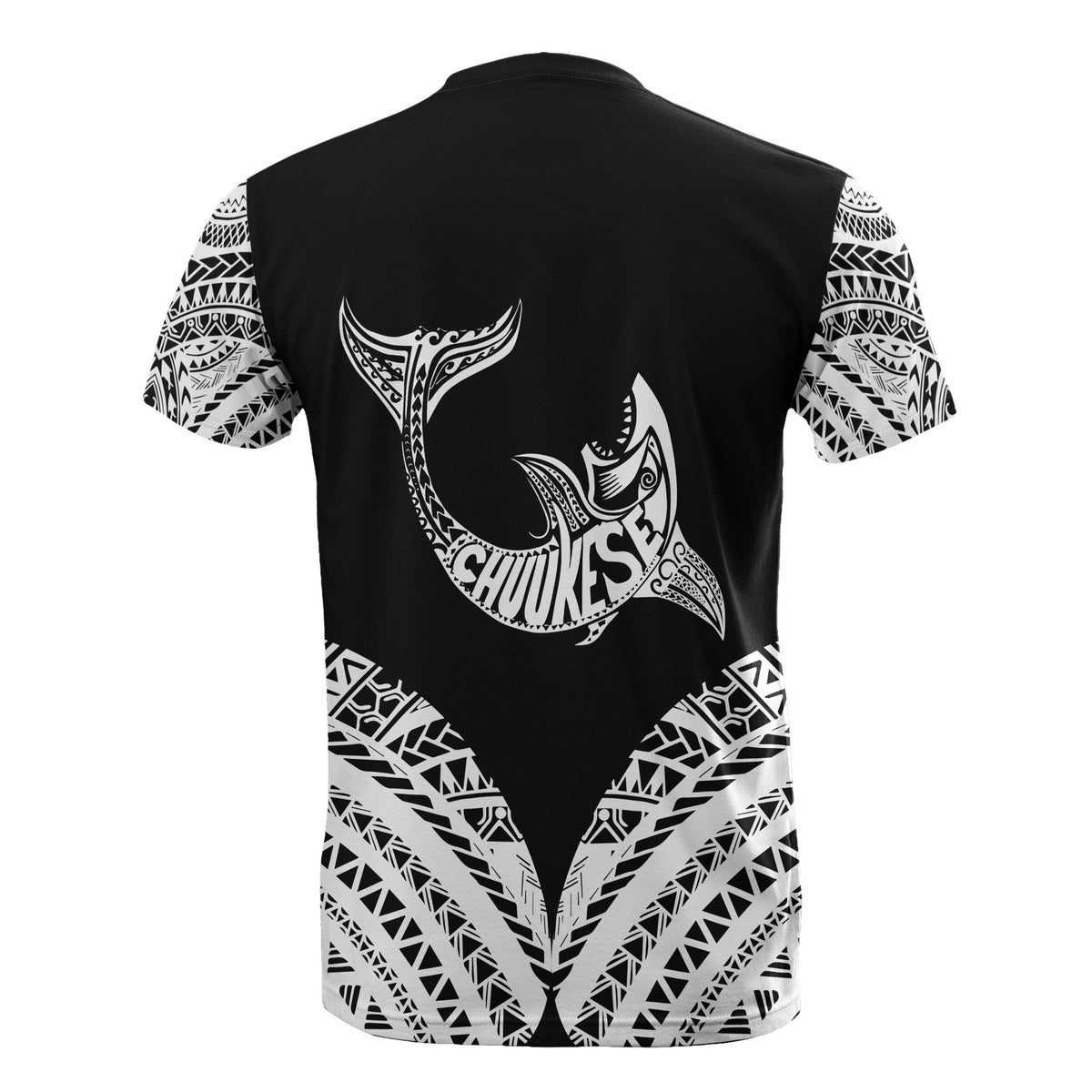 Chuuk All Over T Shirt Chuuk Micronesian Shark Style Black - Polynesian Pride
