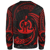 Vanuatu Polynesian Sweater - Red Tribal Wave - Polynesian Pride