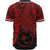 Chuuk Polynesian Baseball Shirt - Tribal Wave Tattoo Red - Polynesian Pride