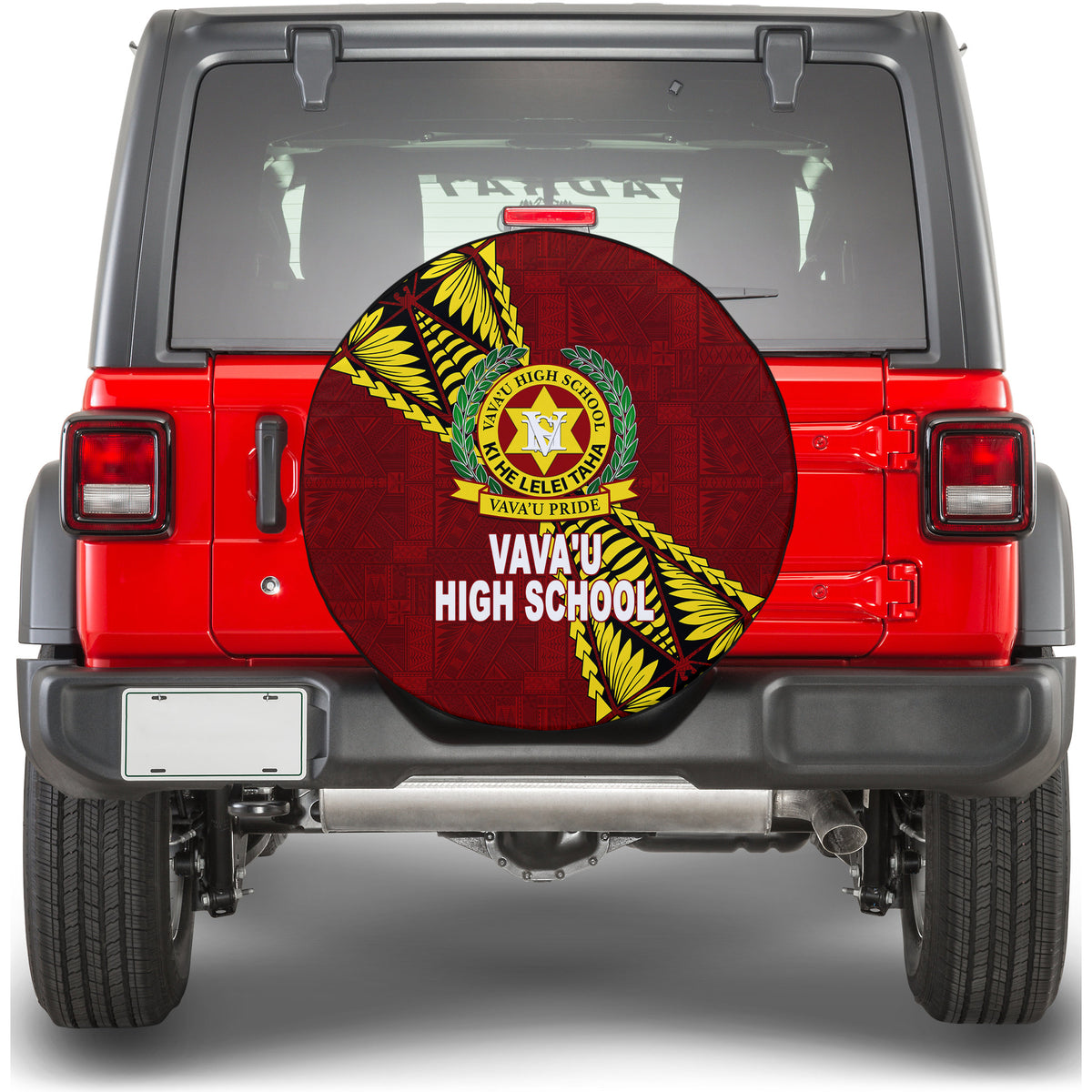 Tonga Vava'u High School Tongan Patterns Spare Tire Cover - LT12 - Polynesian Pride