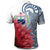 American Samoa Polo Shirt Teuila Flowers With Polynesian Pattern - Polynesian Pride