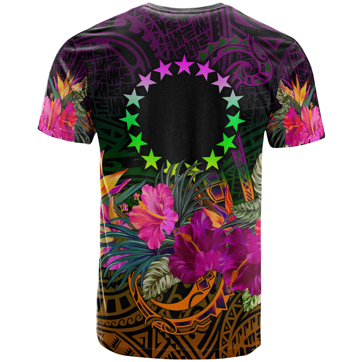 Cook Islands Custom Polynesian T Shirt Summer Hibiscus - Polynesian Pride