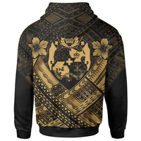 Tonga Polynesian Zip up Hoodie Tonga Gold Seal Camisole Hibiscus Style - Polynesian Pride