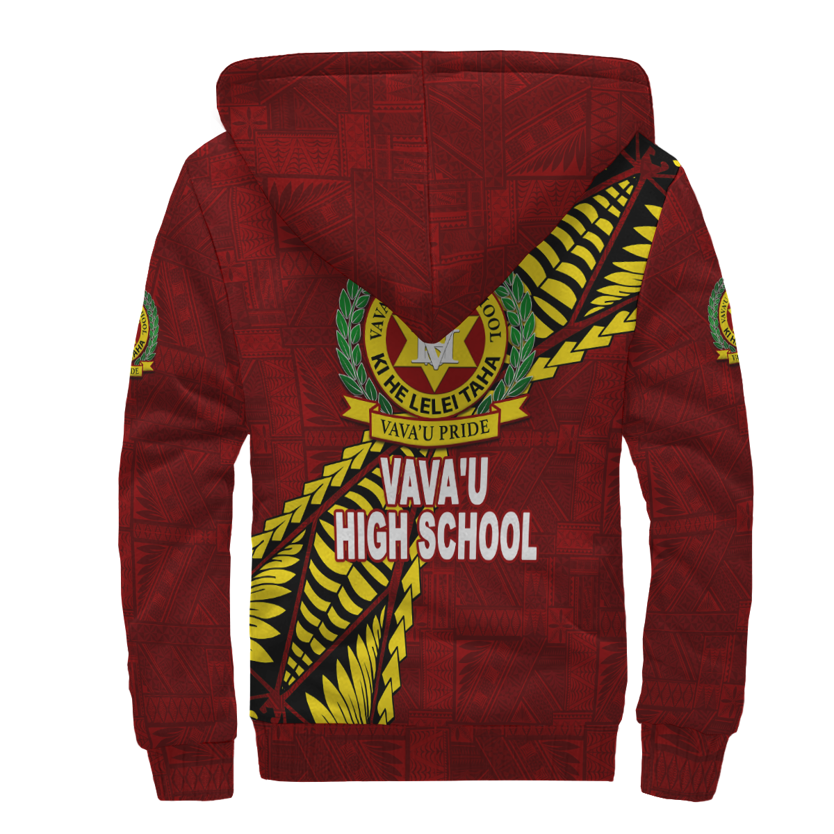 Tonga Vava'u High School Tongan Patterns Sherpa Hoodie - LT12 - Polynesian Pride