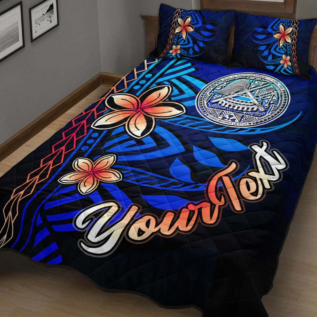 American Samoa Custom Personalised Quilt Bed Set - Vintage Tribal Moutain - Polynesian Pride
