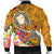 Fiji Custom Personalised Men's Bomber Jacket - Turtle Plumeria (Gold) - Polynesian Pride