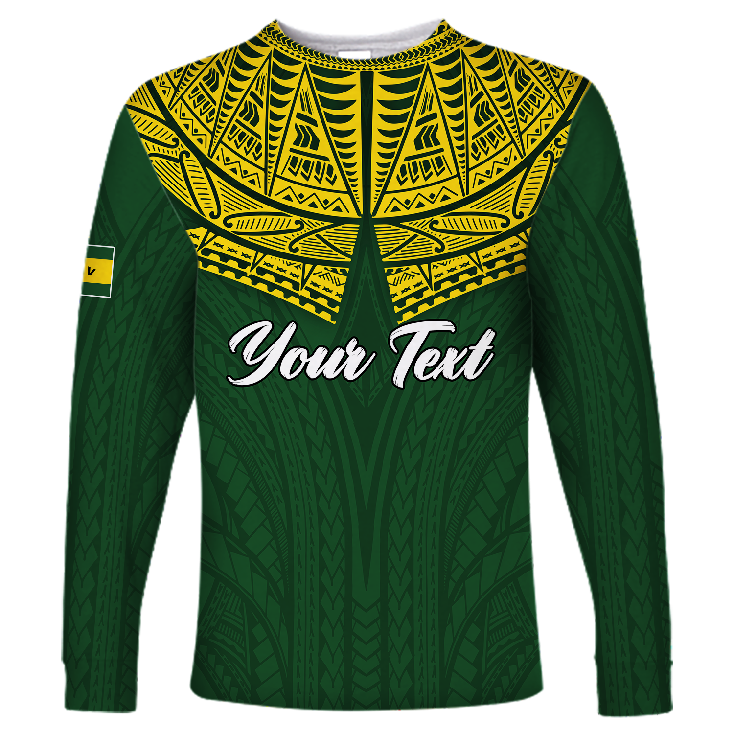 (Custom Personalised) Society Islands Pride Long Sleeve Shirt - LT12 Unisex Green - Polynesian Pride