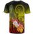 Custom Chuuk T Shirt Humpback Whale with Tropical Flowers (Yellow) - Polynesian Pride