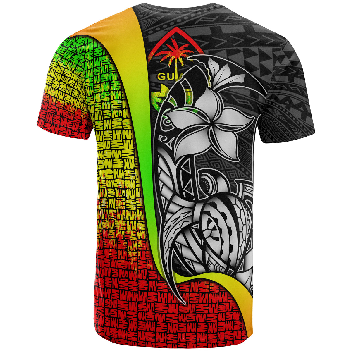 Guam Polynesian T Shirt Reggae Turtle with Hook - Polynesian Pride