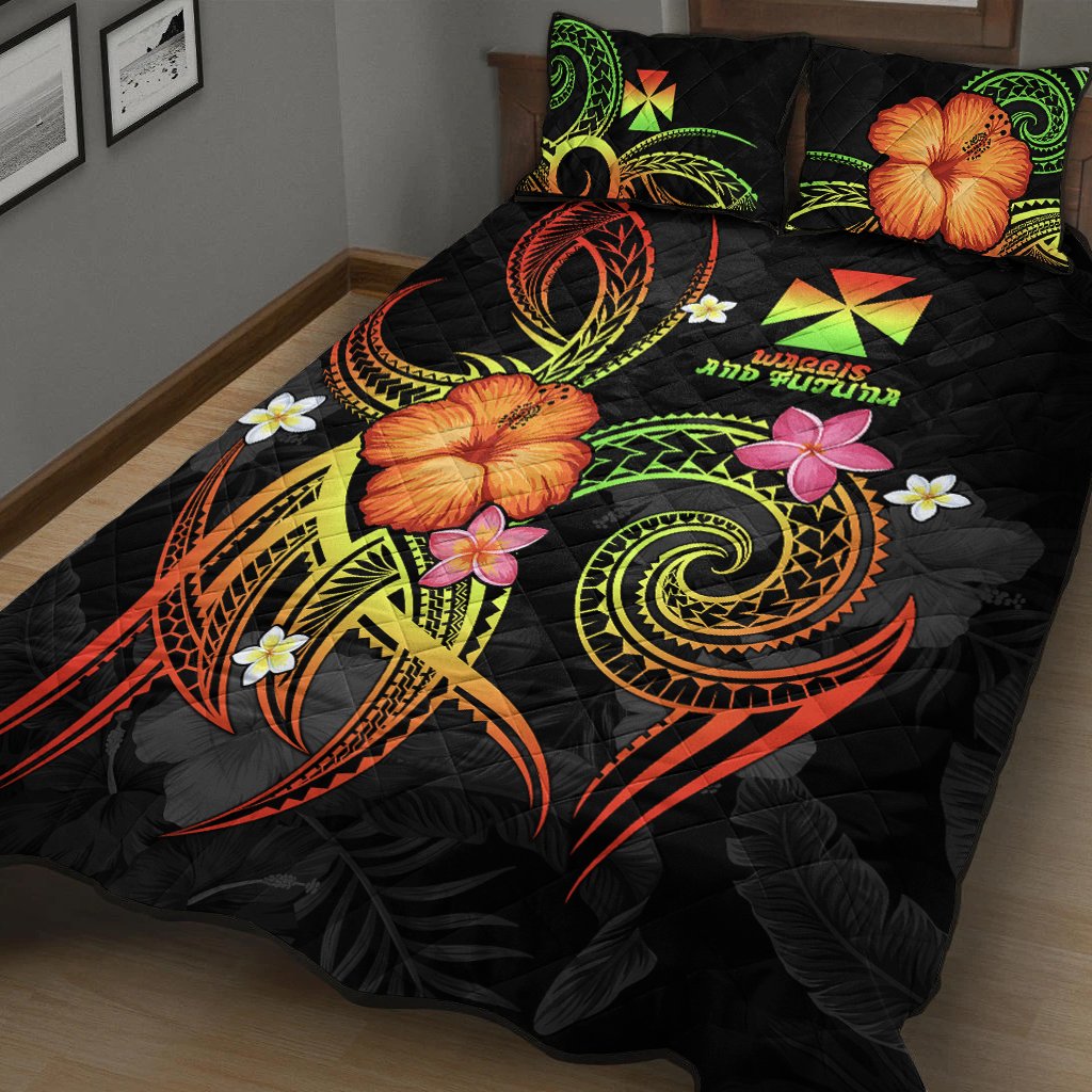 Wallis and Futuna Polynesian Quilt Bed Set - Legend of Wallis and Futuna (Reggae) - Polynesian Pride