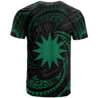 Nauru Polynesian Custom T Shirt Green Tribal Wave - Polynesian Pride