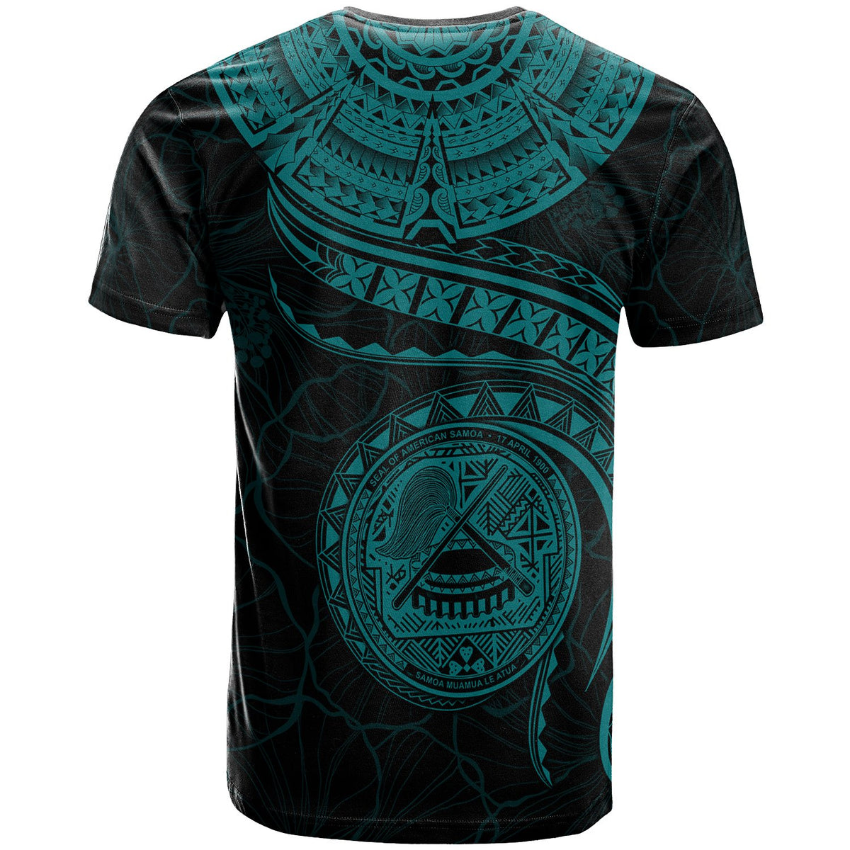 American Samoa Polynesian T Shirt American Samoan Waves (Turquoise) - Polynesian Pride