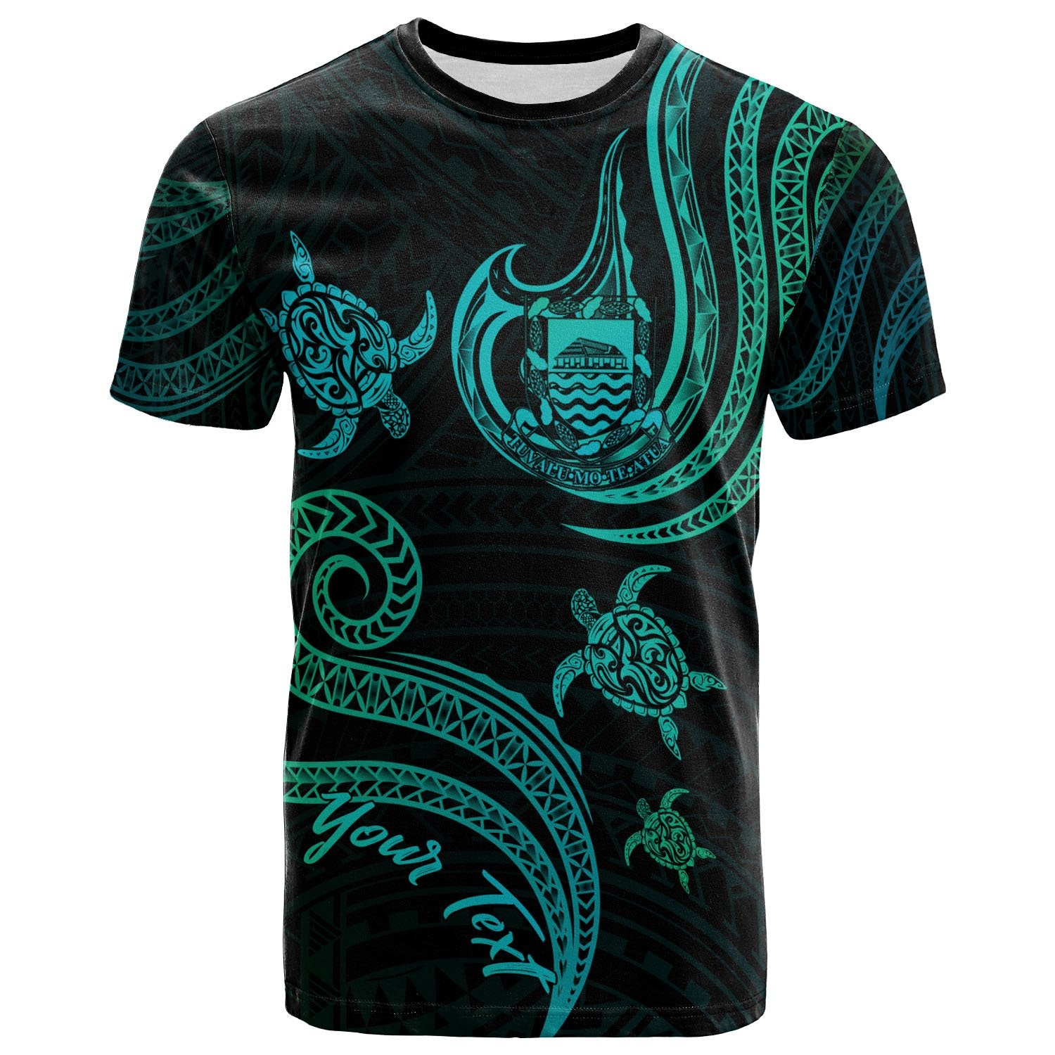 Tuvalu Custom T Shirt Polynesian Turtle With Pattern Unisex Art - Polynesian Pride