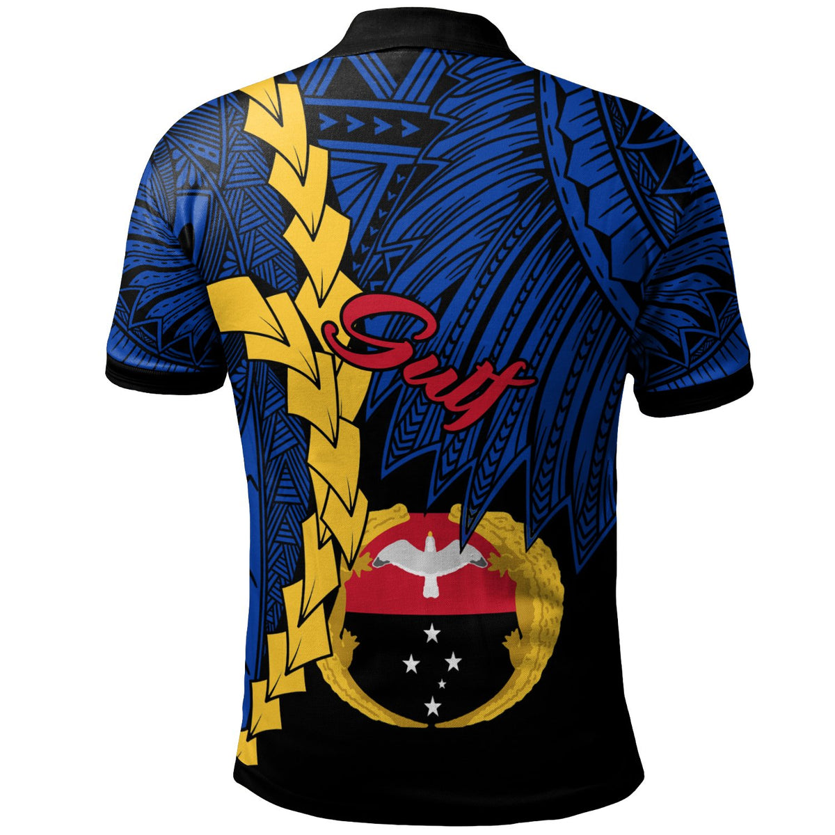 Papua New Guinea Gulf Province Polynesian Custom Polo Shirt Tribal Wave Tattoo - Polynesian Pride