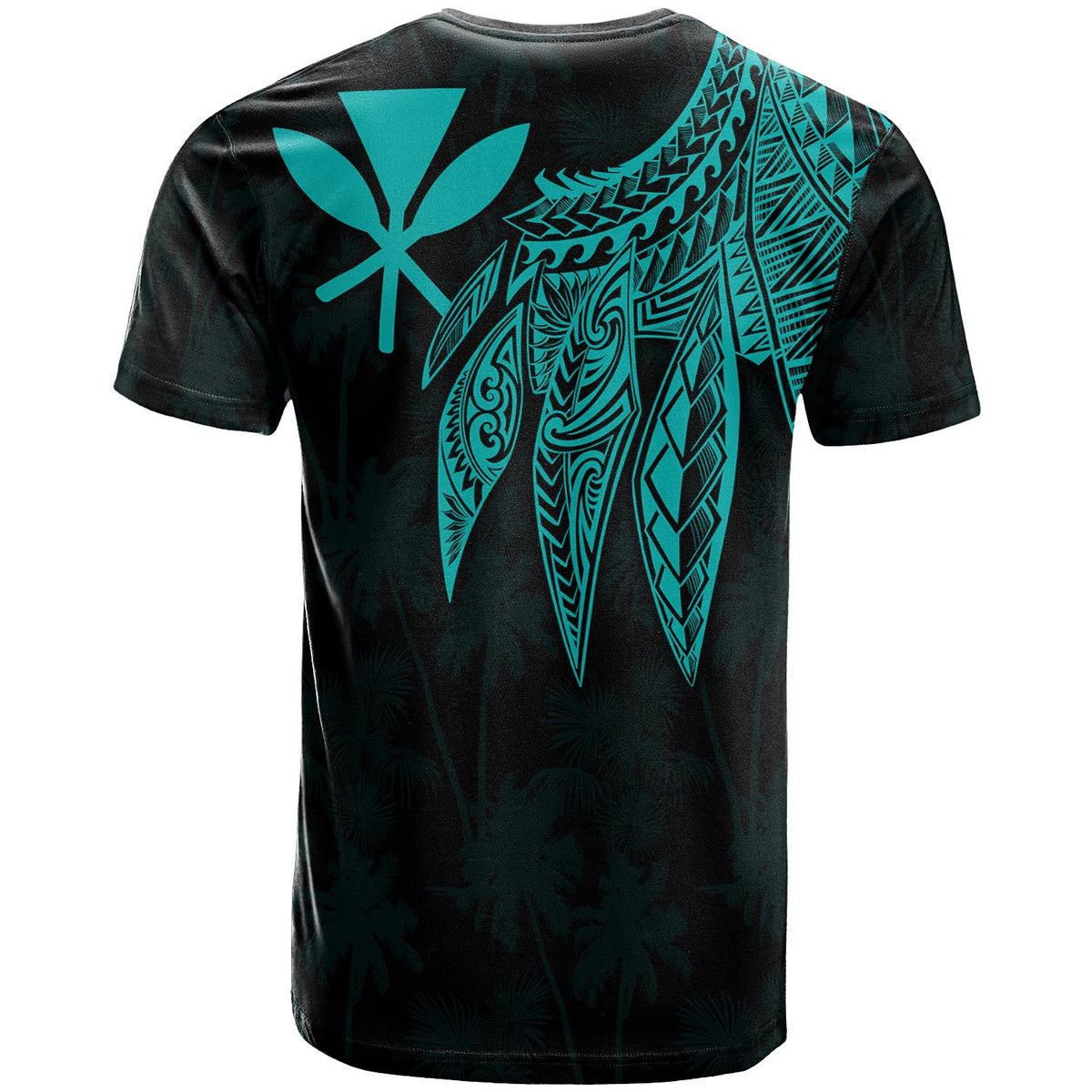 Polynesian Hawaii Kanaka Maoli T shirt Polynesian Wings (Turquoise) - Polynesian Pride
