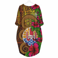Tahiti Polynesian Batwing Pocket Dress - Hibiscus Vintage - Polynesian Pride