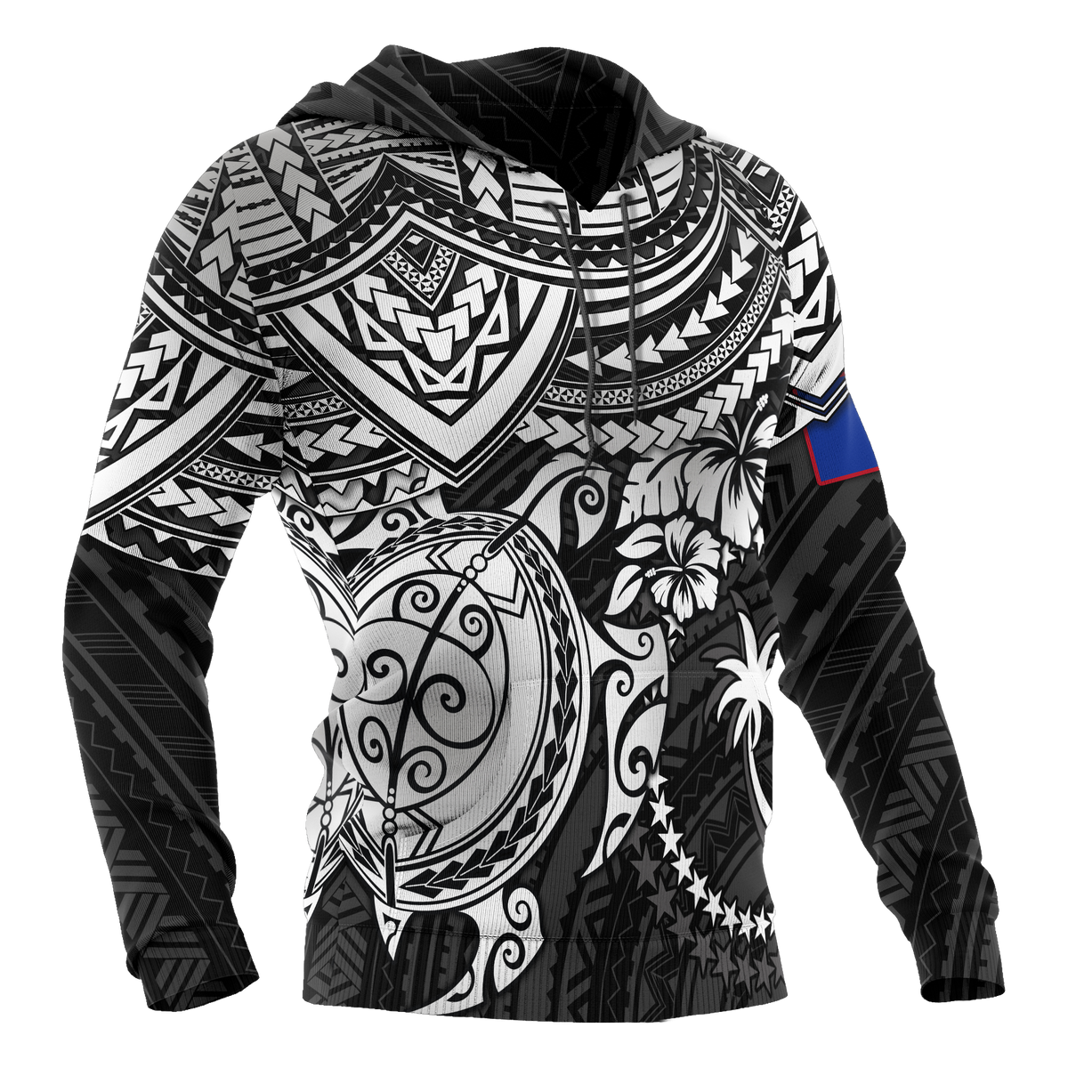 Chuuk Polynesian Hoodie White Turtle - Polynesian Pride