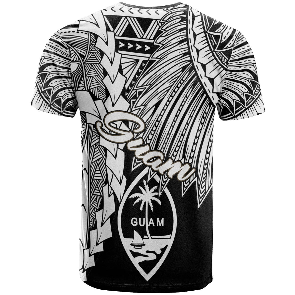 Guam Polynesian Custom T Shirt Tribal Wave Tattoo White - Polynesian Pride