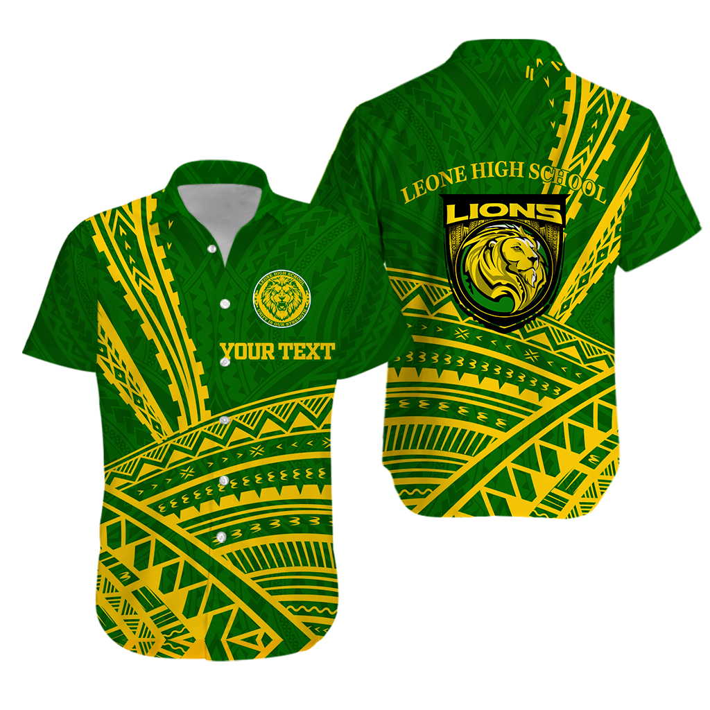 (Custom Personalised) Leone High School Pride Hawaiian Shirt - LT12 Unisex Green - Polynesian Pride