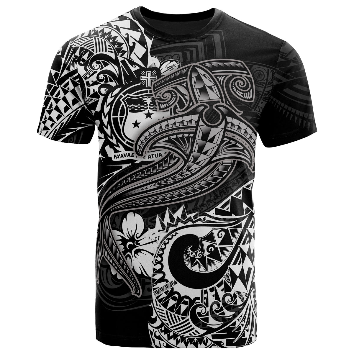 Samoa T Shirt White Shark Polynesian Tattoo Unisex White - Polynesian Pride