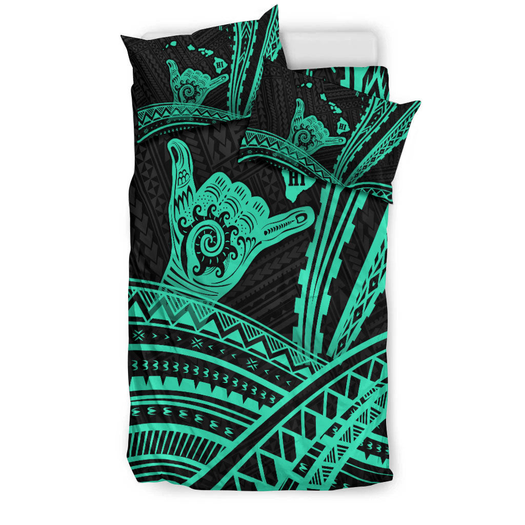 Hawaii Shaka Polynesian Tribal Turquoise Bedding Set - LT12 - Polynesian Pride