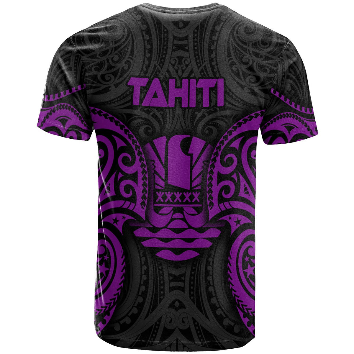Tahiti Polynesian Custom T Shirt Tahiti Spirit Purple - Polynesian Pride