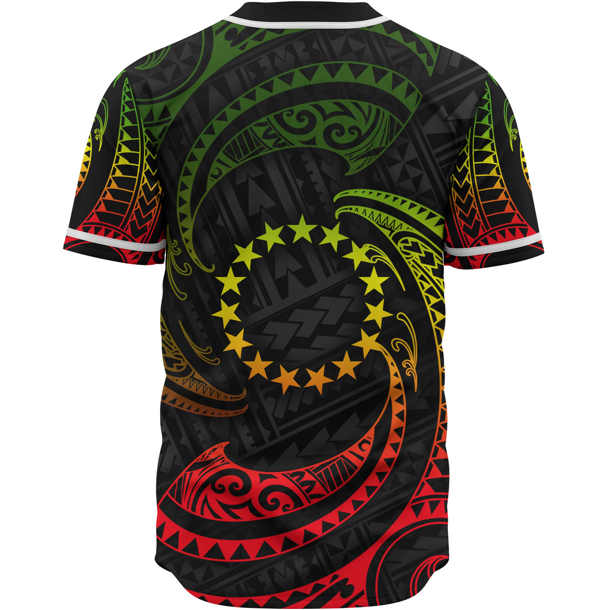 Cook Islands Polynesian Baseball Shirt - Reggae Tribal Wave - Polynesian Pride