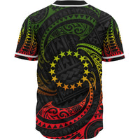 Cook Islands Polynesian Baseball Shirt - Reggae Tribal Wave - Polynesian Pride