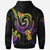 Niue Custom Hoodie Plumeria Flowers with Spiral Patterns - Polynesian Pride