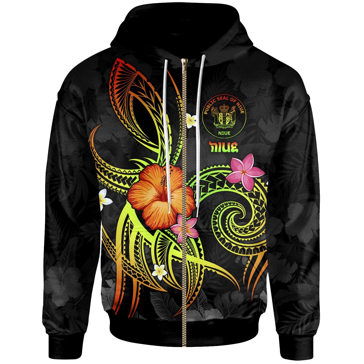 Niue Polynesian Zip up Hoodie Legend of Niue (Reggae) Unisex Reggae - Polynesian Pride